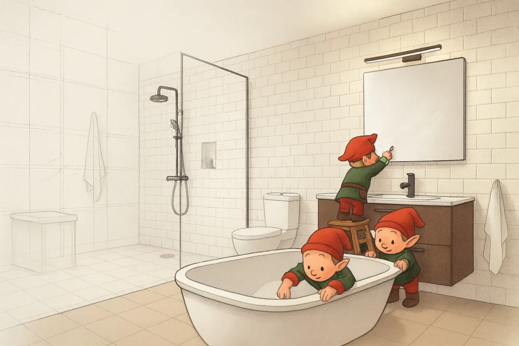 Kerstelfjes badkamer